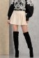 Fusta pantalon din bumbac crem cu talie normala si accesoriu tip curea 2 - StarShinerS.ro