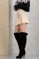 Fusta pantalon din bumbac crem cu talie normala si accesoriu tip curea 3 - StarShinerS.ro