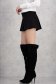 Fusta pantalon din stofa elastica neagra scurta cu talie joasa 2 - StarShinerS.ro