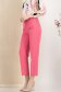 Pantaloni din stofa elastica roz conici cu talie inalta si buzunare false 3 - StarShinerS.ro