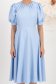 Rochie din stofa elastica albastru-deschis midi in clos cu maneci bufante - StarShinerS 4 - StarShinerS.ro