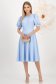 Rochie din stofa elastica albastru-deschis midi in clos cu maneci bufante - StarShinerS 3 - StarShinerS.ro