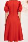 Rochie din stofa elastica rosie midi in clos cu maneci bufante - StarShinerS 5 - StarShinerS.ro