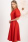 Rochie din stofa elastica rosie midi in clos cu maneci bufante - StarShinerS 2 - StarShinerS.ro