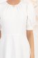 Rochie din stofa elastica alba midi in clos cu maneci bufante - StarShinerS 6 - StarShinerS.ro