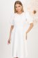 Rochie din stofa elastica alba midi in clos cu maneci bufante - StarShinerS 1 - StarShinerS.ro