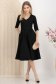 Rochie din stofa elastica neagra midi in clos cu accesoriu tip curea - StarShinerS 3 - StarShinerS.ro