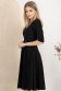 Rochie din stofa elastica neagra midi in clos cu accesoriu tip curea - StarShinerS 2 - StarShinerS.ro