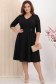 Rochie din stofa elastica neagra midi in clos cu accesoriu tip curea - StarShinerS 1 - StarShinerS.ro