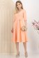 Rochie din stofa elastica corai midi in clos cu accesoriu tip curea - StarShinerS 3 - StarShinerS.ro