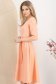 Rochie din stofa elastica corai midi in clos cu accesoriu tip curea - StarShinerS 2 - StarShinerS.ro