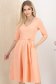 Rochie din stofa elastica corai midi in clos cu accesoriu tip curea - StarShinerS 1 - StarShinerS.ro