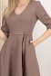 Rochie din stofa elastica mocha midi in clos cu accesoriu tip curea - StarShinerS 5 - StarShinerS.ro