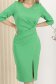 Rochie din stofa elastica verde tip creion crapata pe picior - StarShinerS 4 - StarShinerS.ro