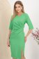 Rochie din stofa elastica verde tip creion crapata pe picior - StarShinerS 1 - StarShinerS.ro