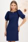 Rochie din stofa elastica bleumarin scurta cu un croi drept si maneci scurte bufante - StarShinerS 1 - StarShinerS.ro