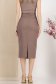 Fusta din stofa elastica nude midi tip creion cu talie inalta - StarShinerS 4 - StarShinerS.ro