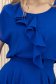 Bluza dama din voal albastra cu croi larg si volanas asimetric frontal  - StarShinerS 6 - StarShinerS.ro