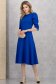 Rochie din stofa elastica albastra midi in clos cu umeri bufanti - StarShinerS 4 - StarShinerS.ro