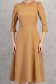 Rochie din stofa elastica nude midi in clos cu umeri bufanti - StarShinerS 6 - StarShinerS.ro