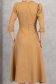 Rochie din stofa elastica nude midi in clos cu umeri bufanti - StarShinerS 5 - StarShinerS.ro