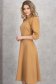 Rochie din stofa elastica nude midi in clos cu umeri bufanti - StarShinerS 2 - StarShinerS.ro