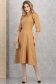 Rochie din stofa elastica nude midi in clos cu umeri bufanti - StarShinerS 4 - StarShinerS.ro