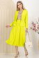 Fusta din stofa premium elastica verde lime midi in clos cu talie inalta - StarShinerS 2 - StarShinerS.ro