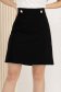 Fusta din stofa premium elastica neagra scurta cu un croi in A si nasturi decorativi - StarShinerS 1 - StarShinerS.ro