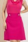 Fusta din stofa premium elastica fuchsia scurta cu un croi in A si nasturi decorativi - StarShinerS 1 - StarShinerS.ro