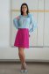 Fusta din stofa premium elastica fuchsia scurta cu un croi in A si nasturi decorativi - StarShinerS 5 - StarShinerS.ro