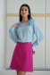 Fusta din stofa premium elastica fuchsia scurta cu un croi in A si nasturi decorativi - StarShinerS 2 - StarShinerS.ro