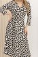 Rochie din lycra bej midi in clos cu decolteu in v - StarShinerS 4 - StarShinerS.ro