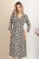 Rochie din lycra bej midi in clos cu decolteu in v - StarShinerS 2 - StarShinerS.ro