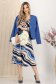 Rochie din lycra albastra midi in clos cu decolteu in v - StarShinerS 2 - StarShinerS.ro
