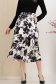 Fusta din stofa elastica neagra midi in clos cu elastic in talie si buzunare laterale 1 - StarShinerS.ro