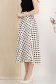 Fusta din stofa elastica alba midi in clos cu elastic in talie si buzunare laterale 3 - StarShinerS.ro