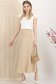 Fusta din lycra crem midi in clos cu elastic in talie 2 - StarShinerS.ro