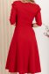 Rochie din crep rosie midi in clos cu umeri bufanti si decolteu patrat - StarShinerS 3 - StarShinerS.ro
