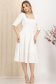 Rochie din crep alba midi in clos cu umeri bufanti si decolteu patrat - StarShinerS 3 - StarShinerS.ro