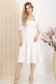 Rochie din crep alba midi in clos cu umeri bufanti si decolteu patrat - StarShinerS 5 - StarShinerS.ro