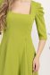 Rochie din crep verde lime midi in clos cu umeri bufanti si decolteu patrat - StarShinerS 6 - StarShinerS.ro