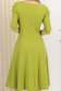 Rochie din crep verde lime midi in clos cu umeri bufanti si decolteu patrat - StarShinerS 5 - StarShinerS.ro