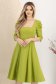 Rochie din crep verde lime midi in clos cu umeri bufanti si decolteu patrat - StarShinerS 1 - StarShinerS.ro