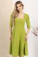 Rochie din crep verde lime midi in clos cu umeri bufanti si decolteu patrat - StarShinerS 2 - StarShinerS.ro
