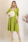 Rochie din crep verde lime midi in clos cu umeri bufanti si decolteu patrat - StarShinerS 3 - StarShinerS.ro
