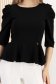 Bluza dama din crep neagra mulata cu peplum si umeri bufanti - StarShinerS 3 - StarShinerS.ro