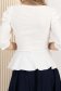 Bluza dama din crep alba mulata cu peplum si umeri bufanti - StarShinerS 5 - StarShinerS.ro