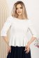 Bluza dama din crep alba mulata cu peplum si umeri bufanti - StarShinerS 2 - StarShinerS.ro
