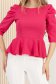 Bluza dama din crep fuchsia mulata cu peplum si umeri bufanti - StarShinerS 3 - StarShinerS.ro